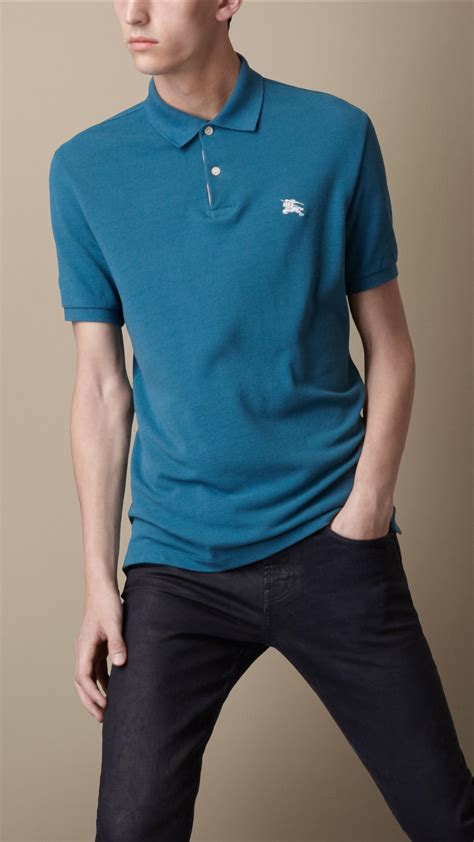 burberry blue polo shirt|authentic Burberry polo shirt.